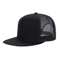 5 panel flat bill trucker cap